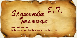 Stamenka Tasovac vizit kartica